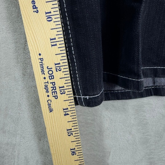 Y2K Urban Label Mens Black Denim Jean Shorts Baggy Embellished Size 38 - Picture 7 of 8